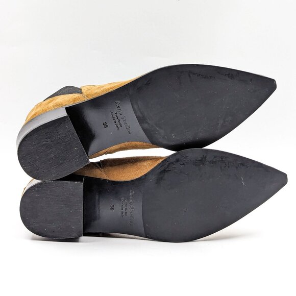 Acne Studios Women Jensen Suede Western Chelsea Point Toe Boots 7.5US EUR38 - Picture 5 of 12